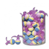 Іграшка для котів м'яч з пір'ям Tommi 4см (60шт) (ціна за 1шт)