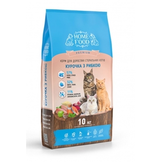 Сухий корм Home Food для котів 10 кг - курка та риба ( ціна за 1 кг)