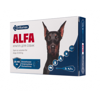 Краплі ''Альфа'' для собак 25 - 40 кг (1 піпетка)