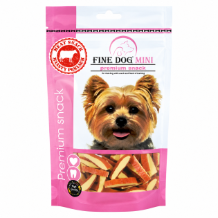 Ласощі для собак Fine Dog Mini Sandwich Mini Strips з яловичиною, м'які міністріпси, 80 г Ласощі для собак Fine Dog Mini Sandwich Mini Strips з яловичиною, м'які міністріпси, 80 г