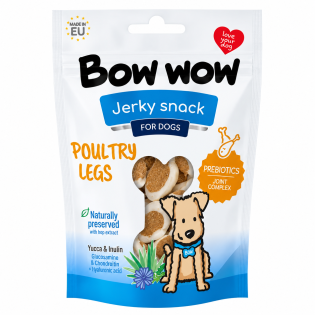 Ласощі для собак Bow Wow Poultry Legs з куркою у формі курячих ніжок, 80 г Ласощі для собак Bow Wow Poultry Legs з куркою у формі курячих ніжок, 80 г