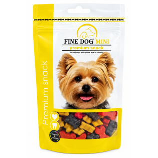 Тренувальні ласощі для собак Fine Dog Mini Bones Soft Mix — м'які мінікісточки, 100 г Тренувальні ласощі для собак Fine Dog Mini Bones Soft Mix — м'які мінікісточки, 100 г