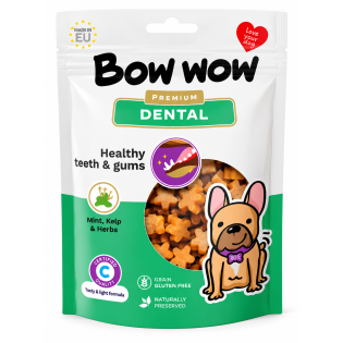 Ласощі для собак Bow Wow Premium Dental з яловичим колагеном для догляду за зубами та яснами, 60 г Ласощі для собак Bow Wow Premium Dental з яловичим колагеном для догляду за зубами та яснами, 60 г