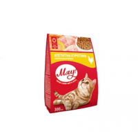 Сухий корм для дорослих котів Мяу 300г - курка