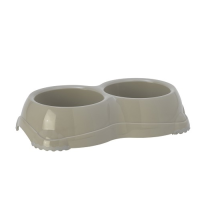 Миска для котів та собак Tommi пластикова подвійна - сіра