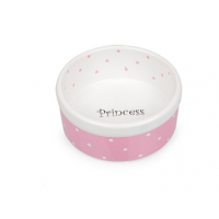 Миска для котів  керамічна Tommi - біло - рожева