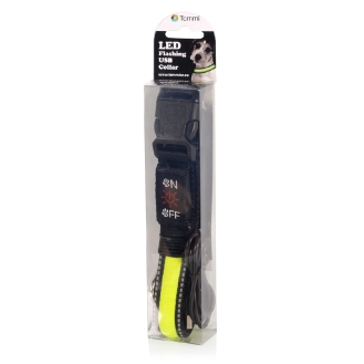 Світлодіодний нашийник для собак Tommi USB M, 40–50 × 2,5 см, зелений