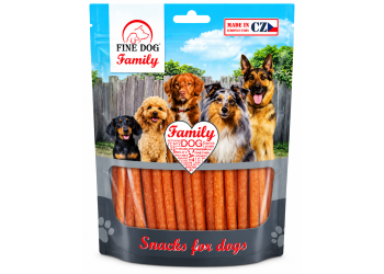 Натуральні ласощі для собак Fine Dog Family з лососем і крохмалем, жувальні палички, 200 г Натуральні ласощі для собак Fine Dog Family з лососем і крохмалем, жувальні палички, 200 г