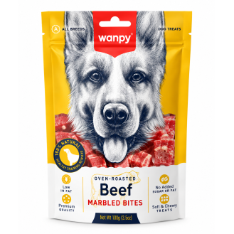 Ласощі для собак Wanpy Beef Marbled Bites, мармурова яловичина, 100 г Ласощі для собак Wanpy Beef Marbled Bites, мармурова яловичина, 100 г