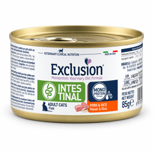 Вологий корм для котів Exclusion Monoprotein Veterinary Diet Intestinal зі свининою та рисом, 85 г Вологий корм для котів Exclusion Monoprotein Veterinary Diet Intestinal зі свининою та рисом, 85 г