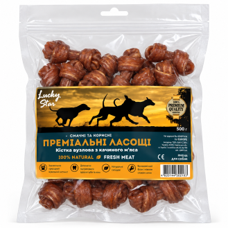 Ласощі для собак Lucky Star «Вузлова кістка» з качиного м’яса, 6 см, 1кг