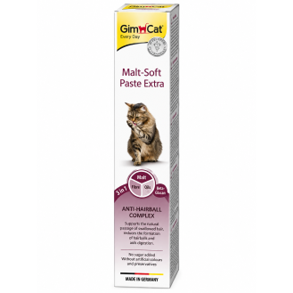 Паста для виведення шерсті у котів GimCat Malt-Soft Extra, 50 г Паста для виведення шерсті у котів GimCat Malt-Soft Extra, 50 г