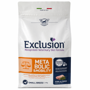 Сухий корм для собак Exclusion Monoprotein Veterinary Diet Formula Metabolic & Mobility Pork & Fibres Small Breed, 2 кг Сухий корм для собак Exclusion Monoprotein Veterinary Diet Formula Metabolic & Mobility Pork & Fibres Small Breed, 2 кг