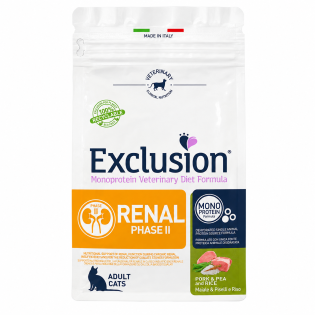 Сухий корм для котів Exclusion Monoprotein Veterinary Diet Formula Renal Phase II Pork, Pea & Rice, 300 г Сухий корм для котів Exclusion Monoprotein Veterinary Diet Formula Renal Phase II Pork, Pea & Rice, 300 г