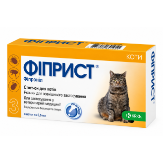 Фіприст (Fypryst) 50 мг — протипаразитарні краплі на холку для котів, 1 піпетка Фіприст (Fypryst) 50 мг — протипаразитарні краплі на холку для котів, 1 піпетка
