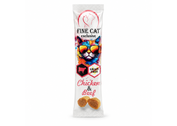 Ласощі для котів Fine Cat м’ясні рулетики з куркою та яловичиною, 10 г, 1 пакетик Ласощі для котів Fine Cat м’ясні рулетики з куркою та яловичиною, 10 г, 1 пакетик