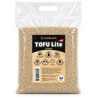 Наповнювач для котячого туалету CATBLACK TOFU Lite Classic соєвий грудкувальний без аромату, вакуумна упаковка, 2,6 кг / 6 л Наповнювач для котячого туалету CATBLACK TOFU Lite Classic соєвий грудкувальний без аромату, вакуумна упаковка, 2,6 кг / 6 л