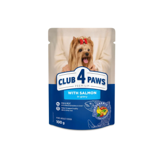 Вологий корм для собак малих порід Club 4 Paws Premium з лососем у соусі, 100 г Вологий корм для собак малих порід Club 4 Paws Premium з лососем у соусі, 100 г