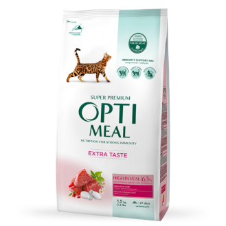 Сухий корм для котів Optimeal з телятиною, 1,5 кг