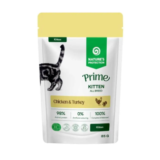 Вологий корм для кошенят Nature's Protection Prime Kitten All Breeds, 85 г — курка та індичка Вологий корм для кошенят Nature's Protection Prime Kitten All Breeds, 85 г — курка та індичка