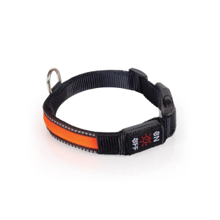 Світлодіодний нашийник для собак Tommi USB M, 40–50 × 2,5 см, помаранчевий