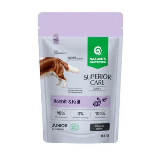Вологий беззерновий корм для цуценят Nature's Protection Superior Care Junior з кроликом і крилем у соусі, 85 г