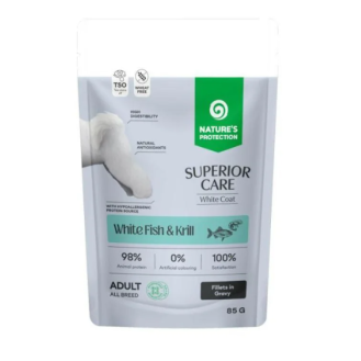 Вологий беззерновий корм для собак Nature's Protection Superior Care White Dogs з білою рибою та крилем у соусі, 85 г
