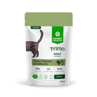 Вологий корм для стерилізованих котів Nature's Protection PRIME з індичкою, фазаном і журавлиною в соусі, 85 г