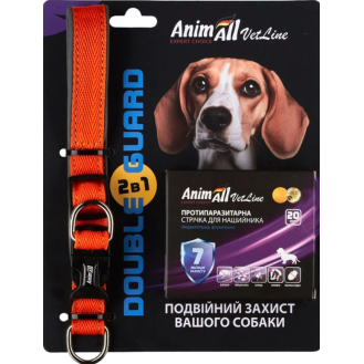 Комплект AnimAll VetLine Double Guard — нашийник із протипаразитарною стрічкою для собак, 20 мм, 32–40 см, помаранчевий Комплект AnimAll VetLine Double Guard — нашийник із протипаразитарною стрічкою для собак, 20 мм, 32–40 см, помаранчевий