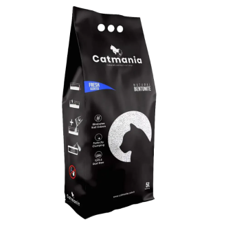 Бентонітовий наповнювач для котячого туалету Catmania Freshness з блакитними гранулами, 5 л Бентонітовий наповнювач для котячого туалету Catmania Freshness з блакитними гранулами, 5 л
