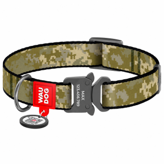 Нейлоновий нашийник для собак WAUDOG Nylon з QR-паспортом, XL, 37–58 см, 25 мм Нейлоновий нашийник для собак WAUDOG Nylon з QR-паспортом, XL, 37–58 см, 25 мм