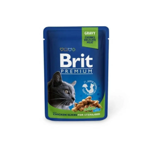 Вологий корм для стерилізованих котів Brit Premium з куркою в соусі, 100 г Вологий корм для стерилізованих котів Brit Premium з куркою в соусі, 100 г