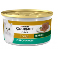 Вологий корм для котів Gourmet Gold Pieces in Pate Rabbit 85 г - кролик