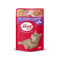 Вологий корм для дорослих кішок Мяу 100 г - кролик/індик рагу