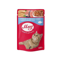 Вологий корм для дорослих кішок Мяу 100 г - риба в ніжному соусі
