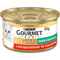Вологий корм для котів Gourmet Gold Savoury Cake Beef & Tomatoes 85 г яловичина та томати Вологий корм для котів Gourmet Gold Savoury Cake Beef & Tomatoes 85 г яловичина та томати