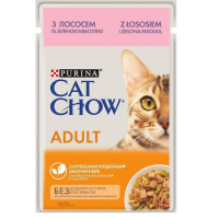 Вологий корм для котів Cat Chow Adult 85 г - лосось та зелена квасоля Вологий корм для котів Cat Chow Adult 85 г - лосось та зелена квасоля