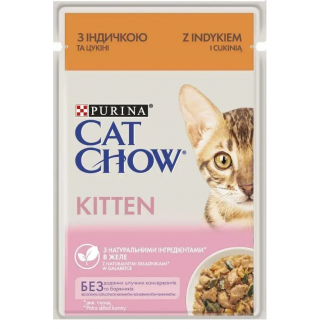 Вологий корм для кошенят Cat Chow Kitten 85 г - індичка та цукіні Вологий корм для кошенят Cat Chow Kitten 85 г - індичка та цукіні