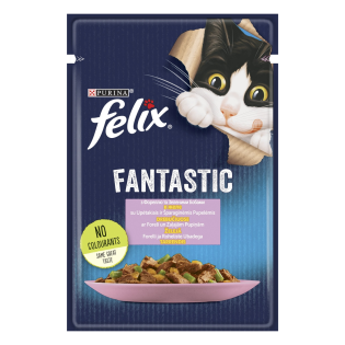 Вологий корм для котів Felix Fantastic 85 г - форель та зелені боби