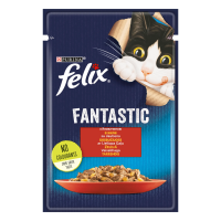 Вологий корм для котів Felix Fantastic 85 г - яловичина