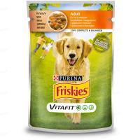 Вологий корм пауч для собак Friskies pouch, 85г - курка/морква