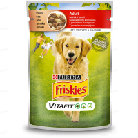 Вологий корм пауч для собак Friskies pouch, 100г - яловичина/картопля