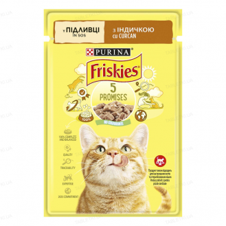 Вологий корм пауч для котів Friskies pouch, 85г - індичка