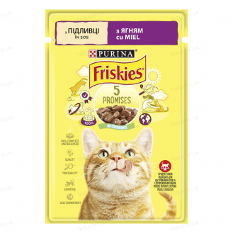 Вологий корм пауч для котів Friskies pouch, 85г - ягня