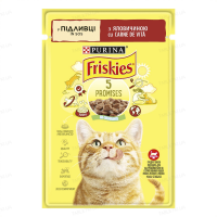 Вологий корм пауч для котів Friskies pouch, 85г - яловичина