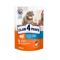 КЛУБ 100 гр ягня в соусі/коти  Преміум 5611411  64270