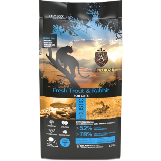 Сухий корм Ambrosia Grain Free Cat Fresh Trout & Rabbit для дорослих котів зі свіжою фореллю та кроликом 1.5 кг Сухий корм Ambrosia Grain Free Cat Fresh Trout & Rabbit для дорослих котів зі свіжою фореллю та кроликом 1.5 кг