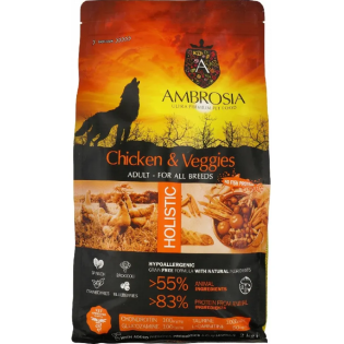 Сухий корм Ambrosia Grain Free для дорослих собак усіх порід з куркою та овочами 2 кг