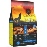 Сухий корм Ambrosia Grain Free для дорослих собак усіх порід з ягням та свіжим лососем 12 кг Сухий корм Ambrosia Grain Free для дорослих собак усіх порід з ягням та свіжим лососем 12 кг