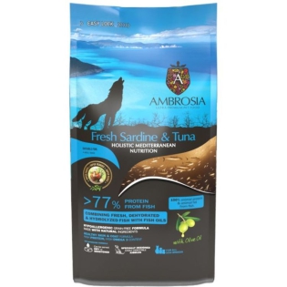 Сухий корм Ambrosia Mediterranean для дорослих собак усіх порід з сардиною та тунцем 5 кг